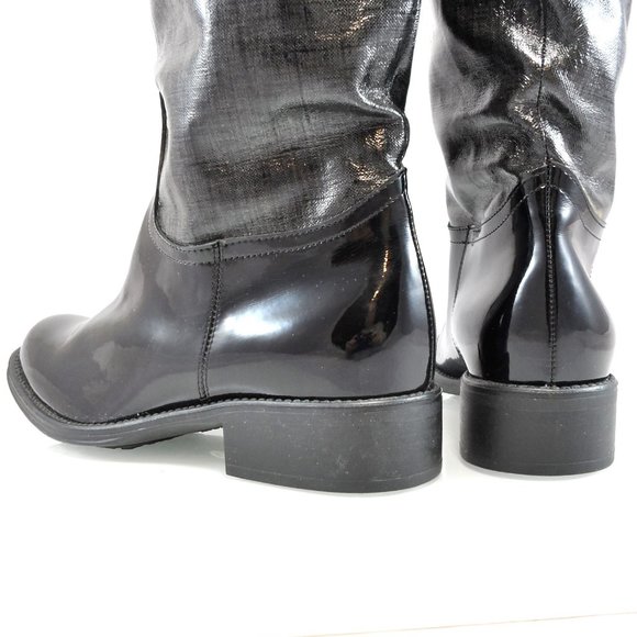 NEW$685 Aquatalia Waterproof Patent Leather Rain Tall Riding Pull-On Boots 6 - Picture 7 of 14